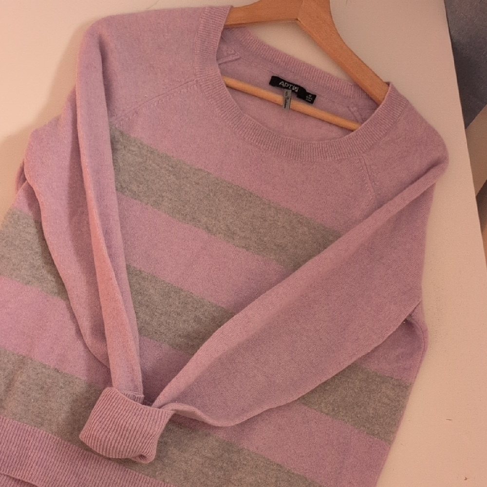 Apt. 9 Lavender and Gray Striped Sweater